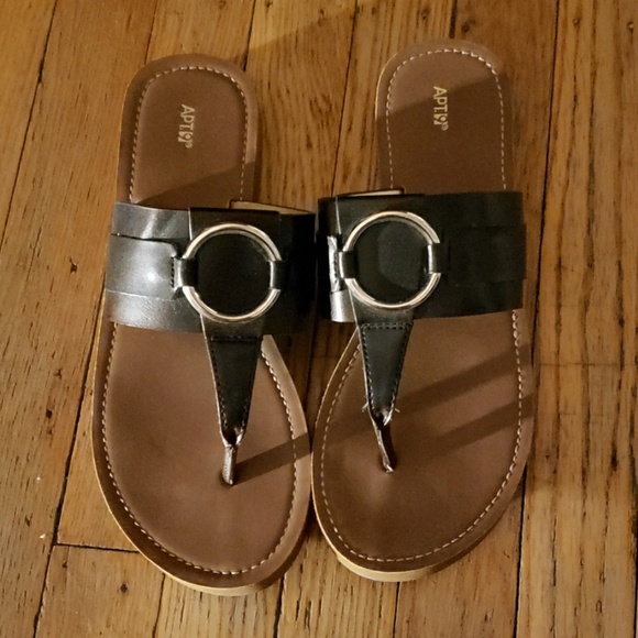 Apt. 9 Shoes - Great condition sandals brown, black, and gold